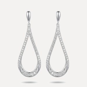 עגיל טיפה משובץ זירקונים