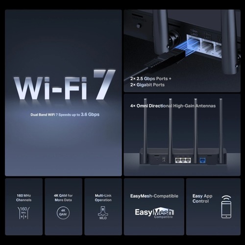 BE3600 Dual-Band WiFi 7 Router MR27BE