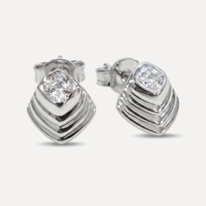 עגיל מעוין צמוד משובץ