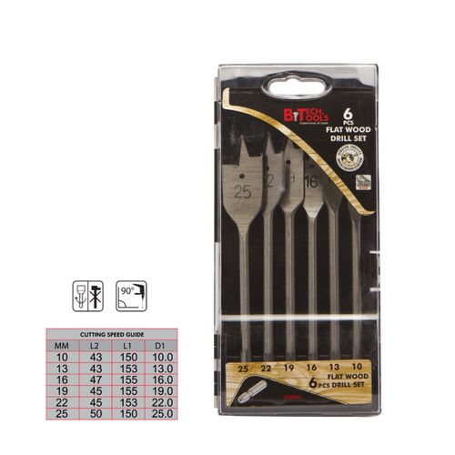 סט מקדחי אימפקט לעץ שטוח 10-25 מ