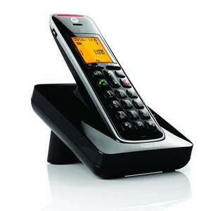טלפון אלחוטי בעברית MOTOROLA CD201 כולל ספיקר (לבן/ שחור)