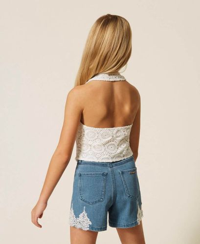 Macramé lace fitted waistcoat