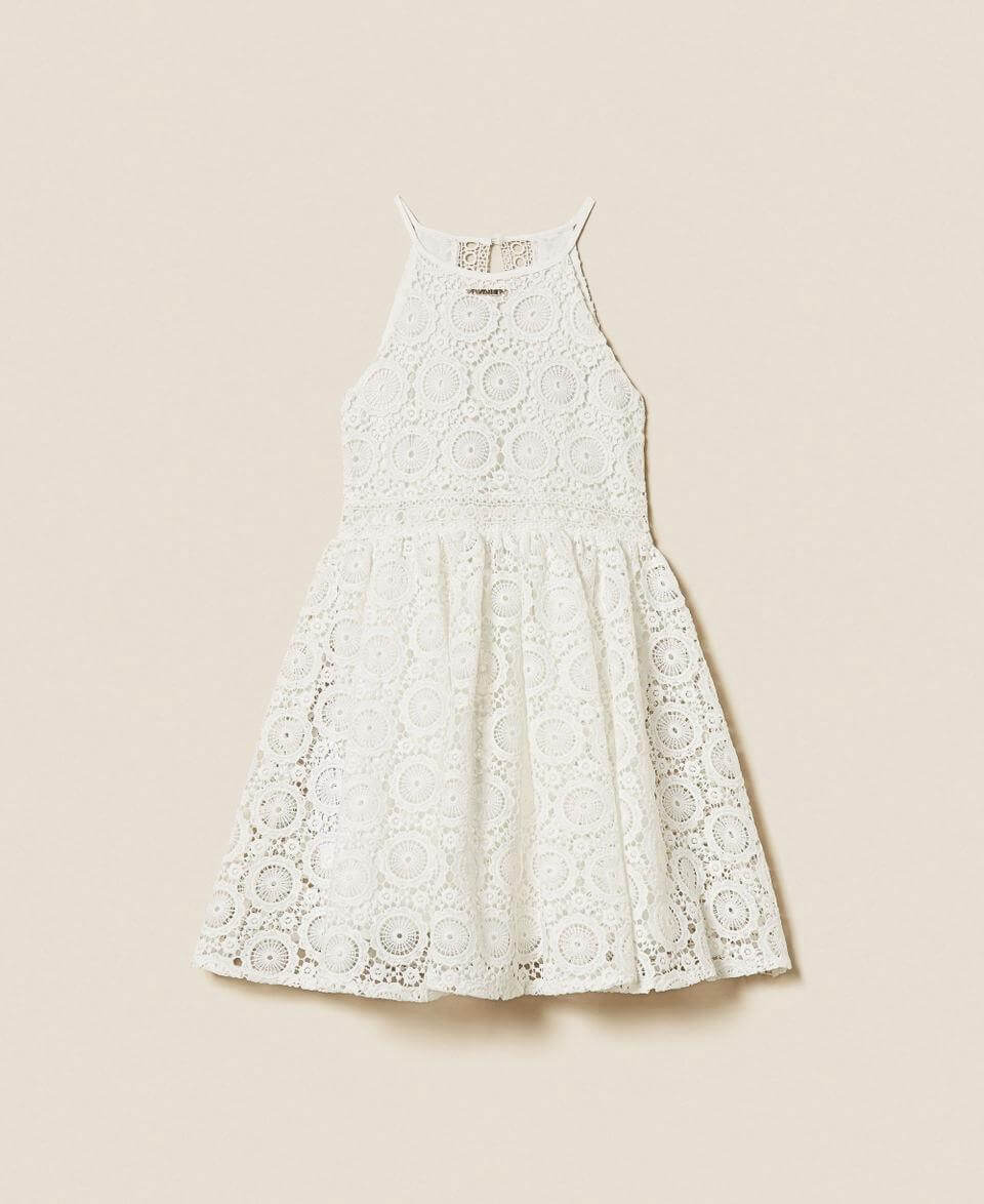 Short macramé lace dress
