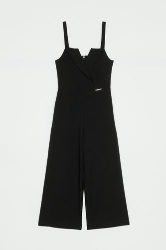 Double-breasted crêpe jumpsuit