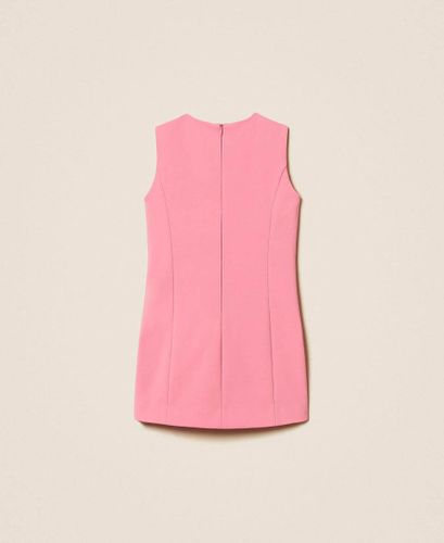 Short crêpe dress with bow
