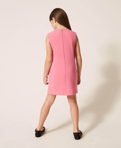 Short crêpe dress with bow