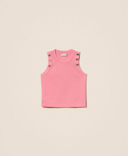 Knit top with buttons