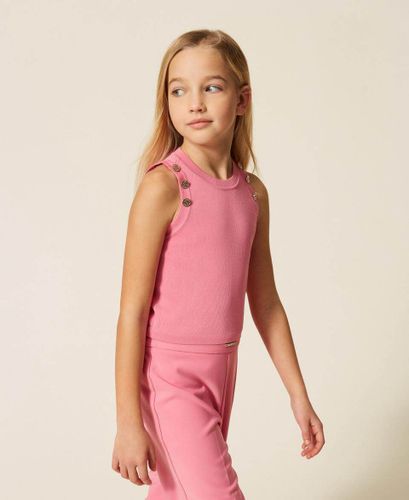 Knit top with buttons