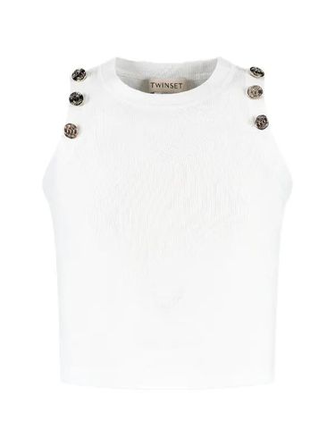 Knit top with buttons
