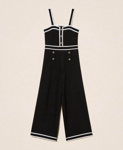 Knit jumpsuits with contrasting trims