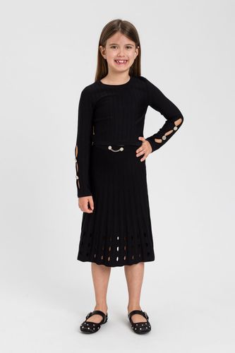 LONG openwork knit skirt