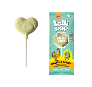 גנולרס Lallipop חטיף סוכריה על מקל בהקפאה יבשה בטעם עוף וקטניפ לחתולים