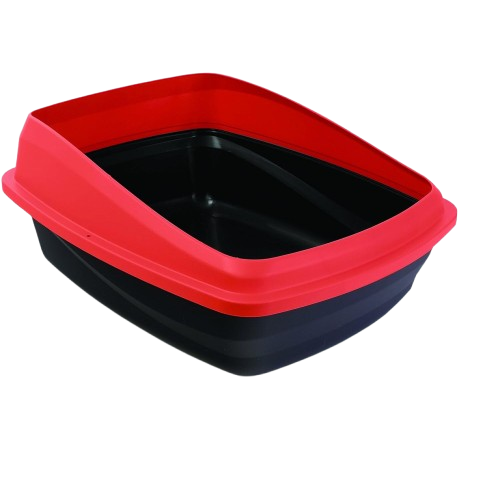 שירותים פתוחים לחתולים עם מסגרת Catit™ - מידה L (אדום-אפור)