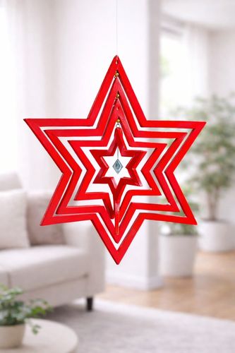 מובייל מגן דוד מסתובב מעץ