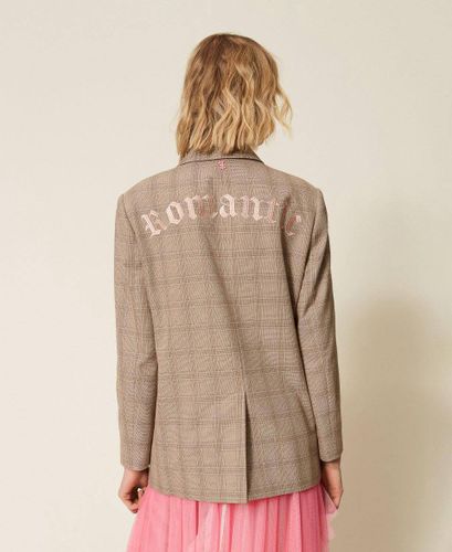 MYFO check blazer with embroidery