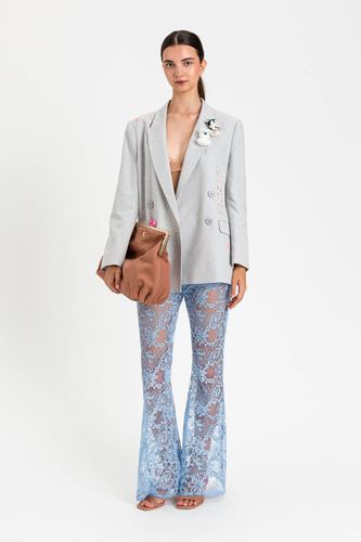 MYFO check blazer with embroidery