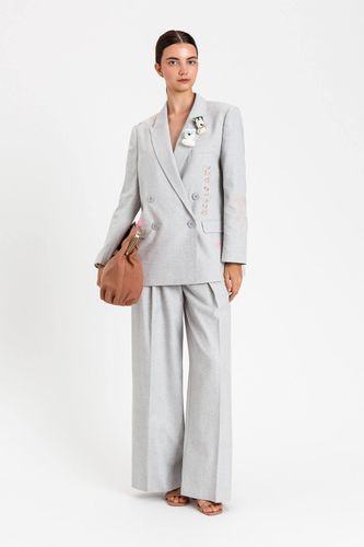 MYFO check blazer with embroidery
