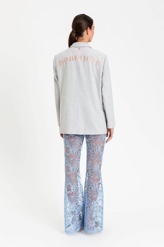 MYFO check blazer with embroidery