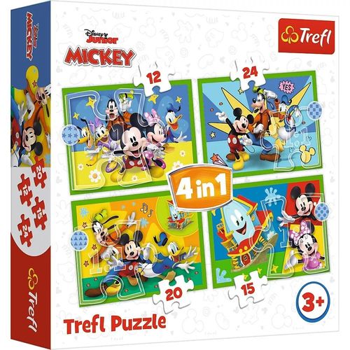 Trefl - מיקי מאוס ג'וניור 4 ב-1 (12,15,20,24 חלקים)