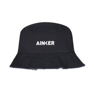 כובע AINKER לגברים בגוון שחור עם כיתוב