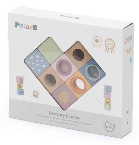 8 קוביות עץ תחושתיות מעץ PolarB