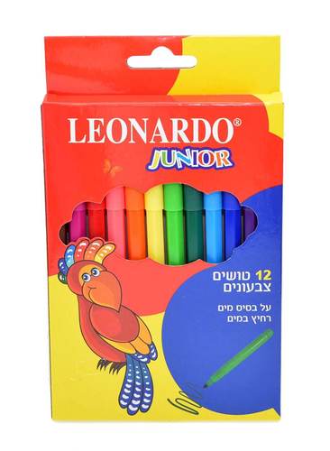 טוש לאונרדו 12 בקופסה רחיץ