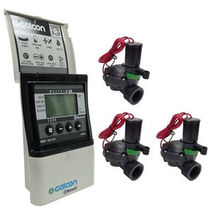 מחשב השקיה גלקון AC4 BT מארז עם 3 ברזים 1"
