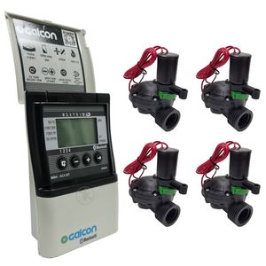 מחשב השקיה גלקון AC4 BT מארז עם 4 ברזים 1"