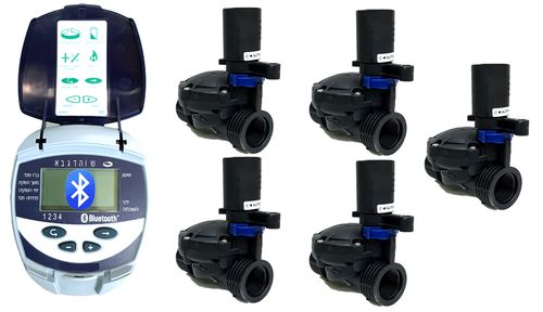 מחשב השקיה גלקון DC4 BT דו גידי מארז עם 5 ברזים 1