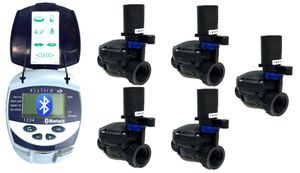 מחשב השקיה גלקון DC4 BT תלת גידי מארז עם 5 ברזים 3/4"