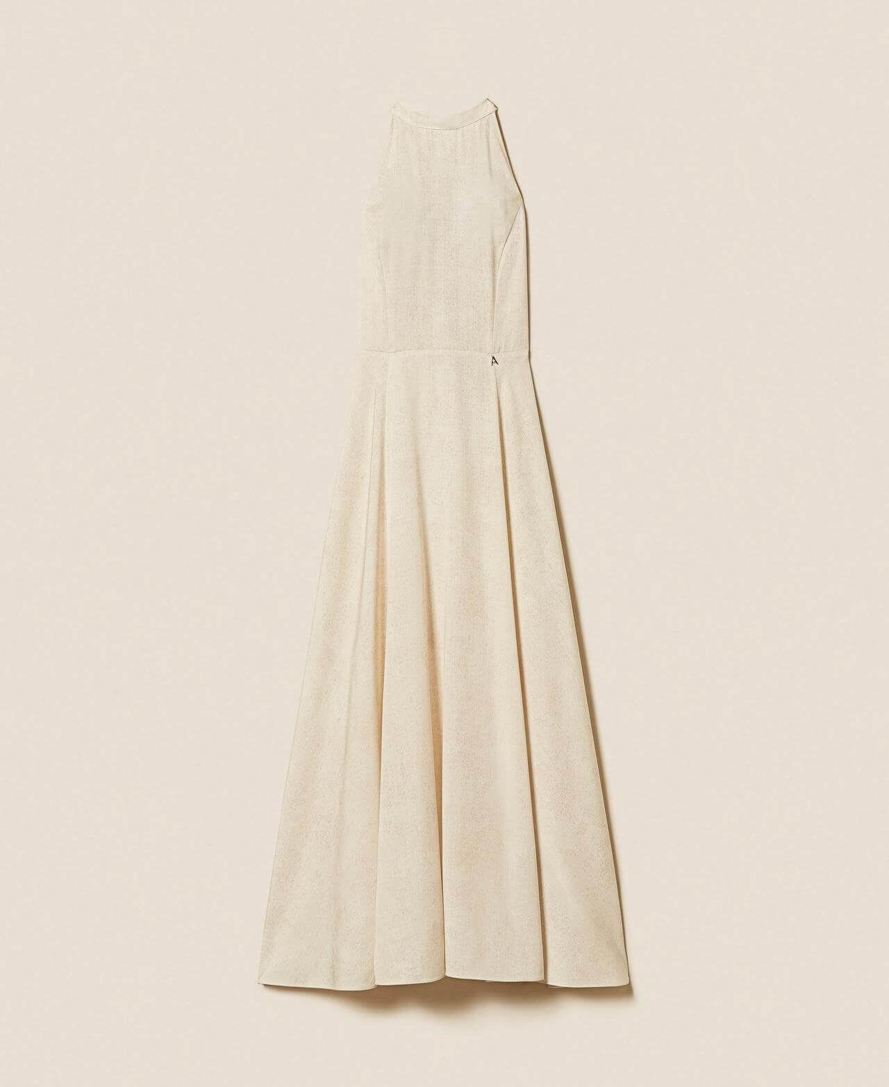 Long halter dress with print