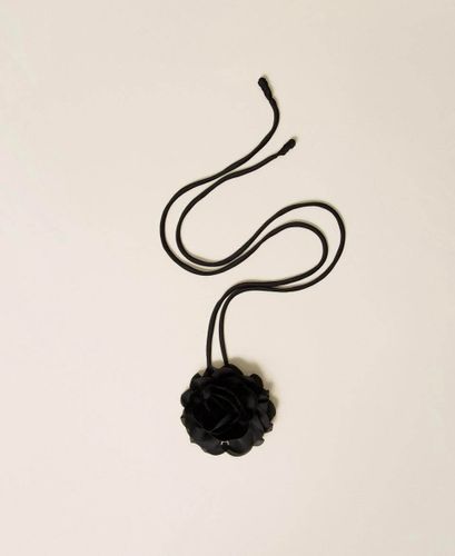 Choker with satin flower