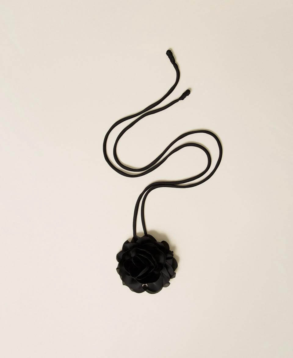 Choker with satin flower