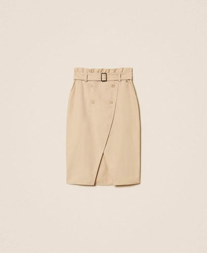 Recycled poplin midi skirt