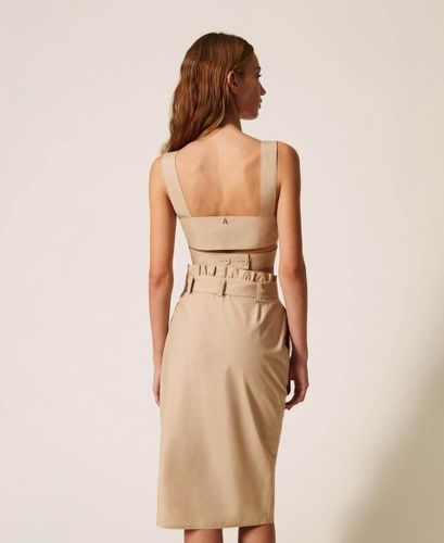 Recycled poplin midi skirt