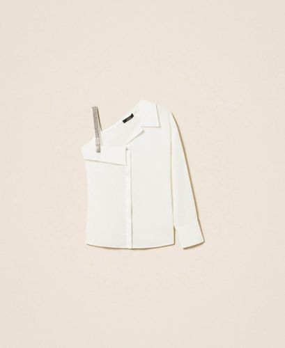 One shoulder poplin shirt