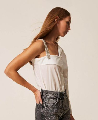 One shoulder poplin shirt