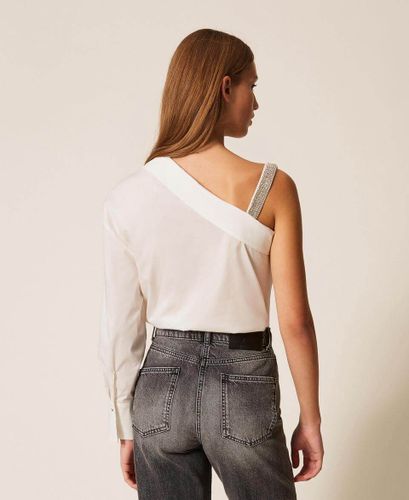 One shoulder poplin shirt