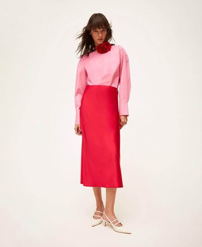 Poplin shirt with crossover