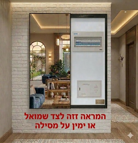 מראה הזזה לכיסוי ארון חשמל