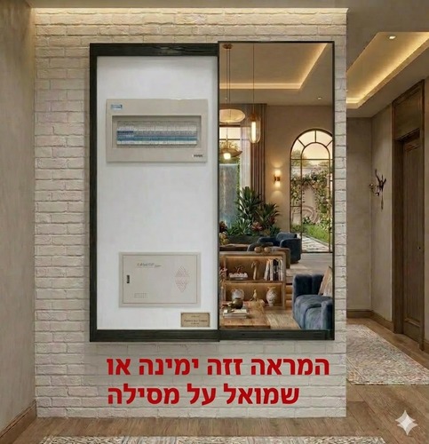 מראה הזזה לכיסוי ארון חשמל