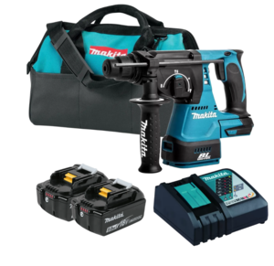 פטישון DHR242 נטען 18V כולל 2 סוללות 5AH מבית Makita