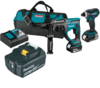סט 2 כלים 18V נטען עם 3 סוללות 6AH ומטען MAKITA DLX2166MX1 מקיטה