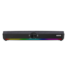 מקרן קול (Soundbar) מסוג Marvo Scorpion SG-286 המיועד לגיימינג.     קישוריות: תומך ב-Bluetooth 5.3 לחיבור אלחוטי וחיבור USB. תאורה: כולל תאורת RGB בעלת 7 צבעים מובנית. עוצמה: הספק כולל של \(10\text{W}\) (\(5\text{W}\times 2\)). תכונות נוספות: שליטה נוחה ב