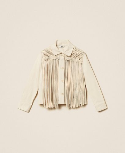 Bull denim jacket with fringes
