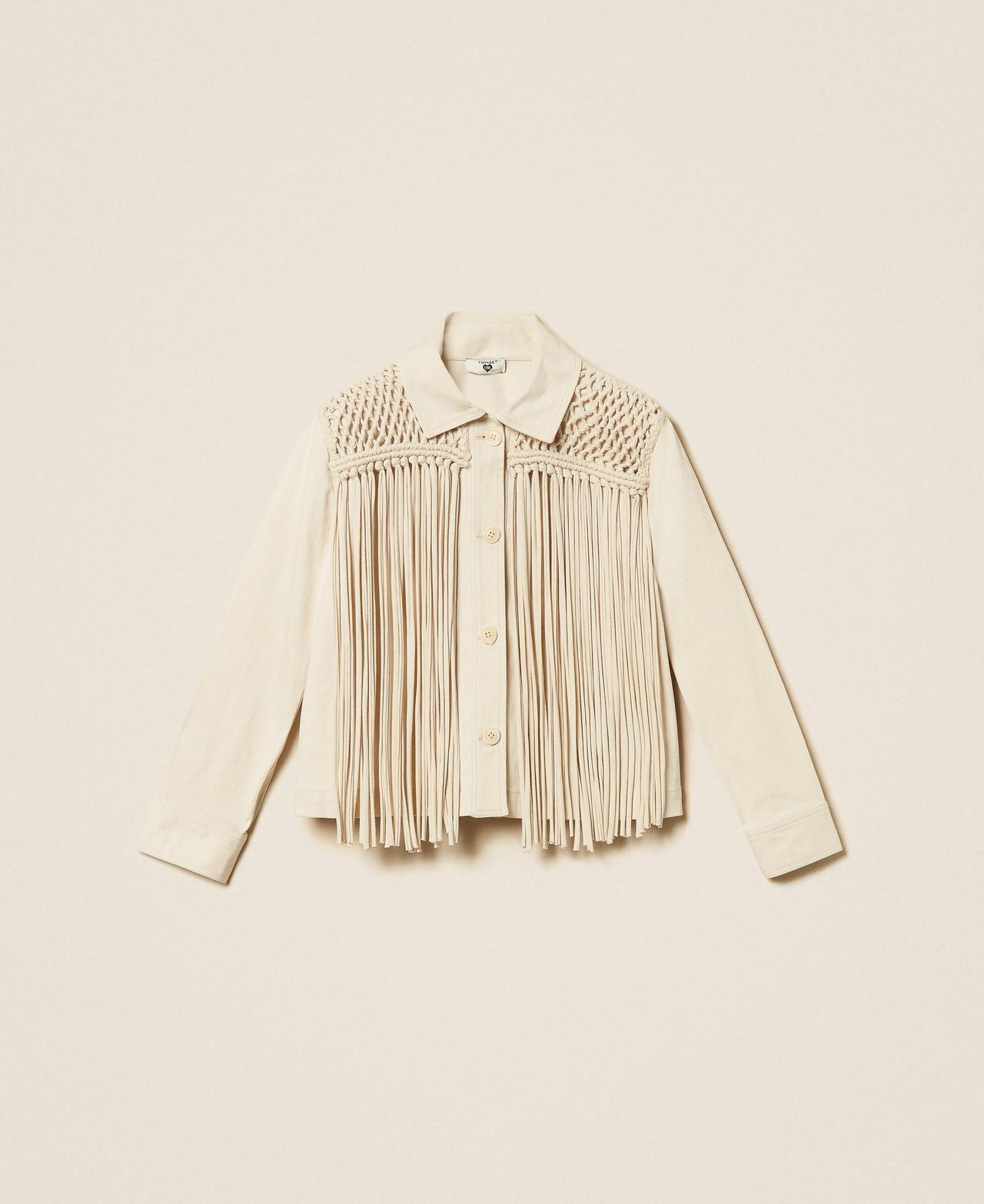 Bull denim jacket with fringes