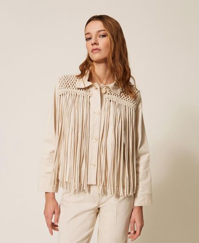 Bull denim jacket with fringes