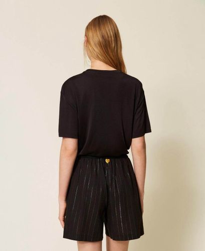 Lurex pinstripe shorts