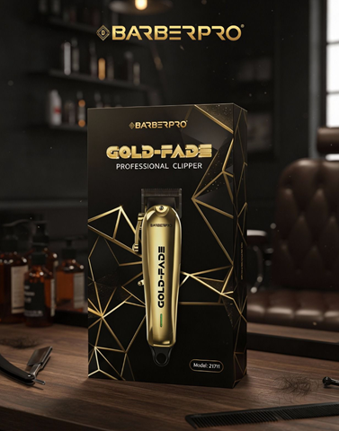 מכונת תספורת מקצועית BarberPRO Gold-Fade – ברבר פרו