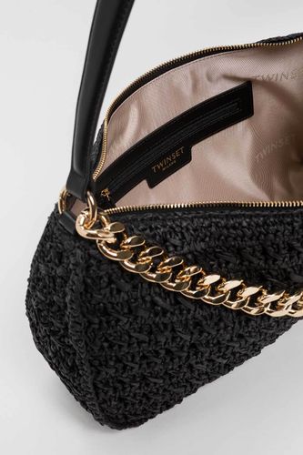 Large crocheted raffia Liliane bag